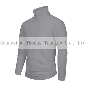 Maglietta personalizzata a collo alto da uomo in tinta unita top nero bianco abbigliamento a maniche lunghe maglietta Polo vendita calda personalizzata - Product Image 2