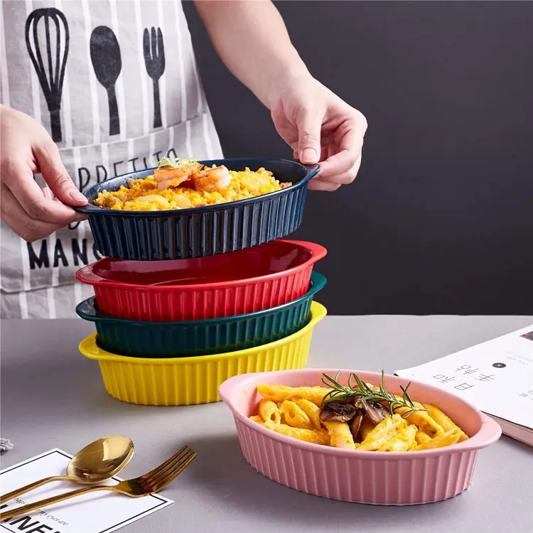 Оптовая продажа, изготовленная на заказ, безопасная цветная кастрюля для кухни, маленькая кастрюля, набор для выпечки, керамическая посуда для выпечки