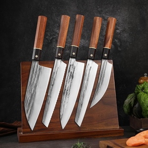 Ensemble de couteaux de chef japonais couteau de coupe de viande japonais forgé couteau tête de poisson octogonal fleur clou pointu cuisine en bois - Product Image 1