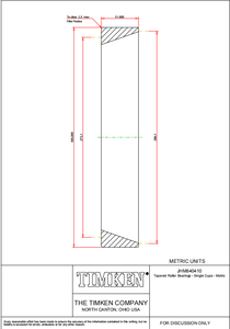 Para JHM840410 Rodamiento de rodillos cónicos Copa única Tolerancia estándar Acero cromado Pulgadas 11,8110 "Diámetro 0,5" Ancho P0 - Product Image 3