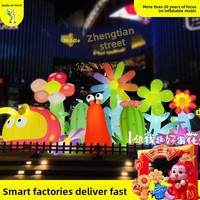 Grand modèle de tournesol gonflable personnalisé en PVC pour la décoration extérieure des centres commerciaux et des festivals, 3m, conception sur mesure