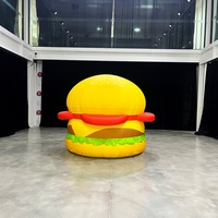 Modèles de nourriture gonflables géants sur mesure en forme de hamburger, prix d'usine, pour la publicité des restaurants de burgers