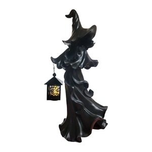 Nueva resina de terror <span class=keywords><strong>Duendes</strong></span> Crafts BCA23 bruja con linterna jardín césped estatua fantasma para decoración de Halloween - Product Image 2