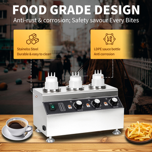 240W thương mại Mini sô cô la nóng nước tương làm đầy ấm hơn và thép không gỉ điện trái cây 3 chai nước sốt ấm hơn - Product Image 5