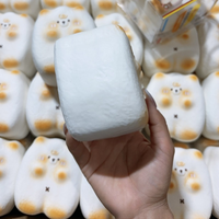 Hachimi Bear Mochi Squishy Toy Super Soft Slow Rising Cute Toasted Rice Cake Bear Stress Relief Squeeze Fidget Toys Wholesale
