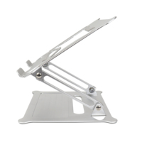 Nouveauté : Support pour ordinateur portable en aluminium pliable et réglable, support portable pour ordinateur portable, support de bureau ventilé pour tablette, pour le bureau et la maison
