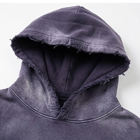 Sudadera con capucha de algodón pesado con lavado ácido vintage, estilo oversize y corte holgado, para hombre, estilo streetwear, personalizada de fábrica