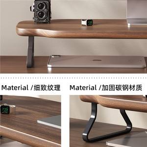 Soporte elevador para monitor de escritorio Lida, panel de madera, estante de escritorio multifunción para oficina, unidad de almacenamiento para computadora portátil y estación de trabajo - Product Image 5