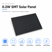 Panneau solaire Sunpower haute efficacité, petit format, 0,2W 5V, cellule solaire en époxy ETFE PET SMT pour compteur d'eau intelligent, compteur de gaz intelligent