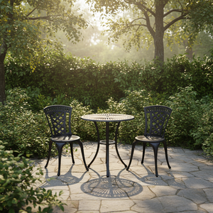 Leisure Portable <b>Aluminum</b> Outdoor Bistro <b>Table</b> and Chairs Set for Hotel Use Balcony & Patio - Product Image 1