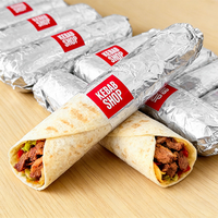 Papier sulfurisé alvéolé personnalisé en PE, résistant à l'humidité, pour emballage alimentaire, sandwichs, burgers, shawarmas et snacks