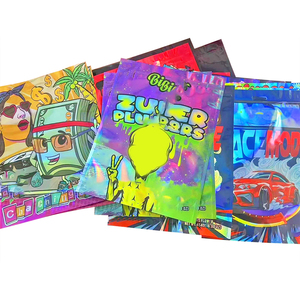 Túi nilon ziplock in hình thực phẩm 3.5g, túi nhựa ép kim đứng, túi Mylar chống mùi 1g 7g 14g dùng đóng gói kẹo dẻo - Product Image 1