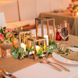Hölzerne Hochzeits laterne Herzstück Dekoration Bauernhaus Laterne Kerzenhalter für Tisch hochzeits feier Baby party - Product Image 2