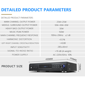 Mini Sistema de Sonido 5.1 para el Hogar, Sonido Envolvente 3D, USB/TB/Fibra/Coaxial, Amplificador 5.1, Sistema de Altavoces Combinados Envolventes, Sistema para el Hogar - Product Image 2