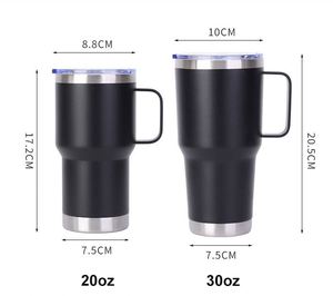 Vaso de Viaje de Acero Inoxidable de Doble Pared, 20oz/30oz, a Prueba de Fugas, con Aislamiento al Vacío y Asa, para Oficina y Auto - Product Image 6