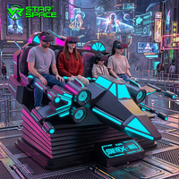 실내 공원 놀이기구 VR 영화 4인용 아케이드 VR 게임기 6Dof 가상현실 의자 9D VR 시네마 시뮬레이터