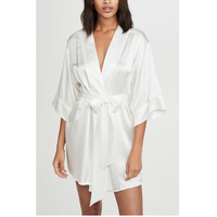 Vente en gros de robes kimono personnalisées en satin pour femmes chemises de nuit grande taille impression unie vêtements de nuit américains solides pyjamas été printemps