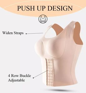 <span class=keywords><strong>Reggiseno</strong></span> correttore posturale per cintura riduttrice <span class=keywords><strong>reggiseno</strong></span> con bottoni in vita 3 in 1 Shapewear intimo senza cuciture che dimagrisce Cross Back Shapers - Product Image 2