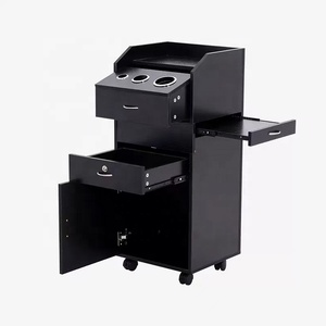Mobile Salon Trolley Cabinet With Multiple <b>Drawers</b> <b>Lockable</b> Storage Barber Cart With Bottle Holders Rolling Wheels For Salon - Product Image 5