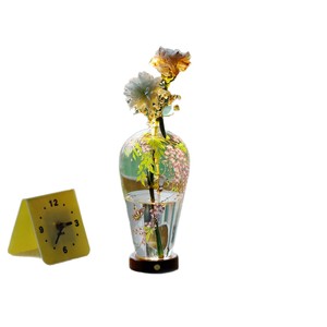 Vase en verre transparent pour fleurs de glycine, ornement hydroponique avec éclairage d'ambiance pour la décoration du salon - Product Image 5
