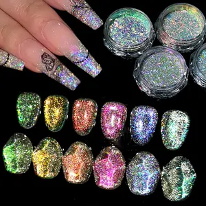 NICOLE DIARY Nail fornisce 0.5g riflettenti Glitter polvere per unghie paillettes scintillanti di cristallo Flash pigmento polvere per unghie