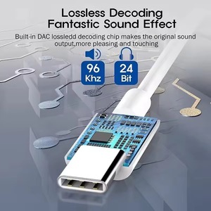 Adaptador de <span class=keywords><strong>Cable</strong></span> Tipo-C a 3.5mm Económico, USB-C Macho a Conector Hembra de Audio Auxiliar de 3.5, Alimentación <span class=keywords><strong>OTG</strong></span> para Samsung, <span class=keywords><strong>iPhone</strong></span>, iPad - Product Image 4