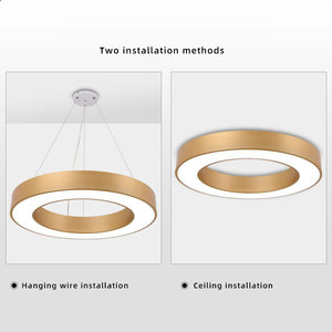 Nordique haut plafond éclairage rond cercle anneau lustres en laiton suspensions pour luxe grand <span class=keywords><strong>bar</strong></span> hôtel maison salon - Product Image 6