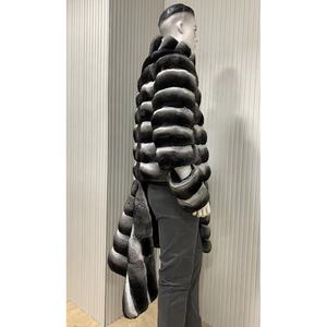 Abrigo de piel de <span class=keywords><strong>Chinchilla</strong></span> auténtica para mujer y hombre de alta calidad de fabricante, chaqueta de piel de <span class=keywords><strong>Chinchilla</strong></span> desmontable auténtica de estilo más largo con cremallera - Product Image 5