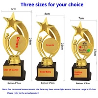 Trophées et plaques en plastique pour enfants, petites étoiles de cristal, coupes pêche et prune, personnalisables, vente en gros, lot mixte, récompenses pour la maternelle