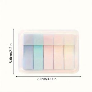 3PCs Multi-Color Gradient Self-adhesive Sticky <b>Bookmark</b> Label Memo Pads Set Arrow/Rectangular Shapes for Office/Study Storage - Product Image 2