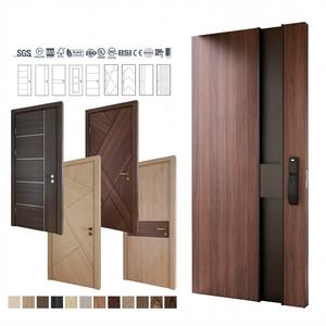 European American Modern Solid Wood Anti-Theft Main Entrance Front <b>Door</b> <b>for</b> Villa House Oak Walnut Finish Pivot Exterior <b>Door</b> - Product Image 4