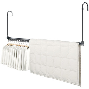 ราวตากผ้าแบบแขวนระเบียง อลูมิเนียมอัลลอยด์ ปรับยืดหดได้ ป้องกันลมแรง ดีไซน์แบบดึง-ผลัก - Product Image 2