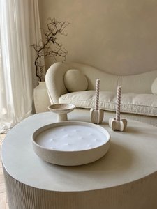 C & H 32 cm Énorme pot à bougie en ciment céramique parfaitement imparfait fait à la main Conteneur à bougie de grande taille - Product Image 4