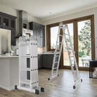 Échelle en aluminium multi-usages populaire |   Échelle à marches certifiée EN131, capacité 150 kg, pour la construction, la toiture et l'utilisation commerciale