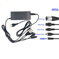 Chargeur Universel 42V 2A 5 Fiches pour Batterie au Lithium 36V Compatible avec Vélo Électrique Trottinette Rad Power Bike