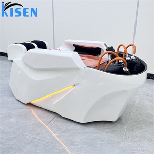 Kisen Luxury Electric Massage Tables Recline Washing <b>Bed</b> <b>Led</b> Lighting Beauty Hair Salon Shampoo Chair for Barber Shop - Product Image 3