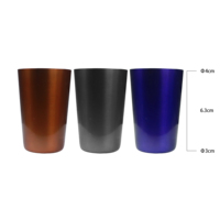 Verre à liqueur en acier inoxydable 30ml 45ml 65ml 70ml Or Argent Noir Style Élégant Portable Résistant à la rupture