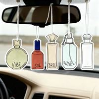 Désodorisant de voiture en forme de flacon de parfum 2026, logo personnalisé, parfum longue durée, carte parfumée pour voiture, carte en papier parfumée