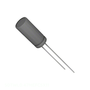 ตัวเก็บประจุแบบรูทะลุ (Through Hole) ยี่ห้อ Manufacturer Channel รุ่น 0.47 uF 50TWL0.47MEFC5X11  ชนิดอลูมิเนียม ความจุ 0.47UF 20% 50V แบบขาเสียบ - Product Image 1