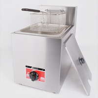 Vente flash - XINZHUOLIAN XZL-72 - Équipement de restauration commercial - Friteuse à pommes de terre en acier inoxydable 10500W - Friteuse à gaz à 2 réservoirs