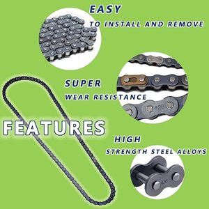 Kit de chaîne de moto 428, 122 maillons avec 4 maillons maîtres, <span class=keywords><strong>110</strong></span>-250cc, acier/métal, haute qualité pour ATV/moto tout-terrain/pit bike/go kart - Product Image 3