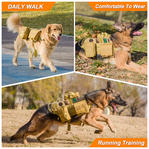 Chaleco Táctico Resistente con Sistema Molle para Perros de Servicio y Patrulla Medianos, Chaleco Transpirable y Ajustable con Correas - Product Image 3