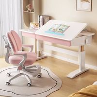 Table d'apprentissage pour enfants en bois massif ergonomique et réglable en hauteur pour la maison et le bureau