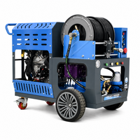 Machine de nettoyage de canalisations à distance 2900 psi, équipement de débouchage de canalisations et de tuyaux avec moteur essence bicylindre 37 CV, 80 L/min