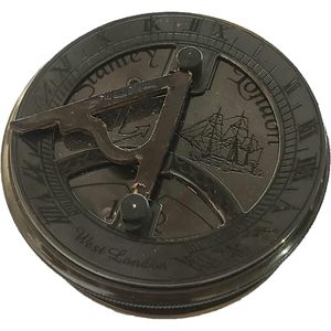 Boussole de cadran solaire nautique en laiton massif de 2.5 pouces Beau guide de poche avec étui en cuir - Product Image 5