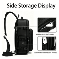 Sac bandoulière multifonctionnel unisexe avec sangle réglable, système MOLLE, port USB pour appareil photo, cyclisme, usage quotidien