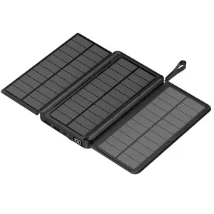 portable charger solar power bank fast changing powerbank 30000mah foldable solar panel