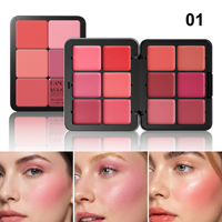 Palette de blush en métal 12 couleurs multi-usages HANDAIYAN, palette de maquillage pour le visage, correcteur, illuminateur, contouring, fini mat