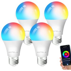 Lampadina LED Intelligente Antela A19 9W, Controllo WiFi via App, Cambio Colore RGB, Dimmerabile, Luce Bianca per Montaggio a Soffitto Domestico - Product Image 1