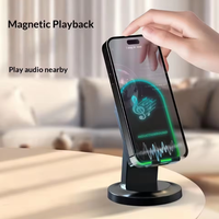 Haut-parleur à induction intelligent créatif, support de téléphone portable, lampe de bureau multifonctionnelle intégrée, mini lampe RGB, haut-parleur Bluetooth